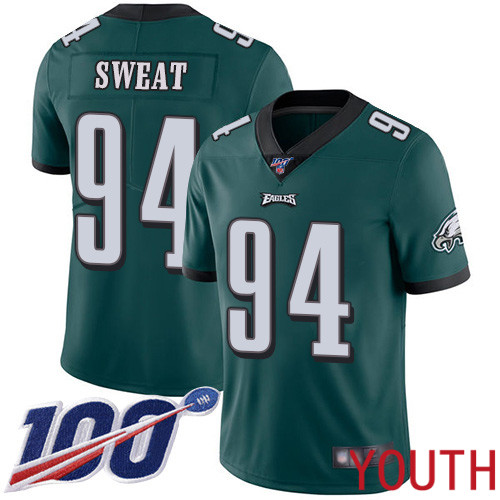 Youth Philadelphia Eagles #94 Josh Sweat Midnight Green Team Color Vapor Untouchable NFL Jersey Limited Player 100th->youth nfl jersey->Youth Jersey